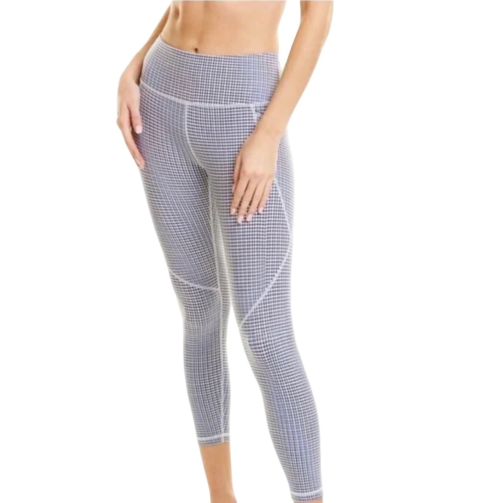 Sweaty Betty Power Pocket Workout Blue Dot Print 7/8 Length Leggings